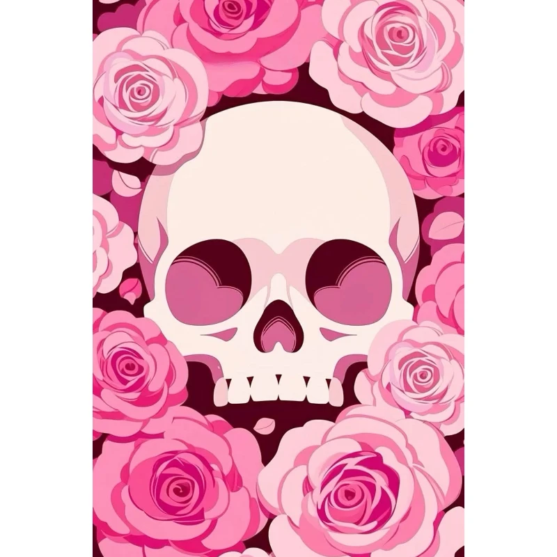 Resin Art Rose - DIY roze roos schedel diamant schilderij,