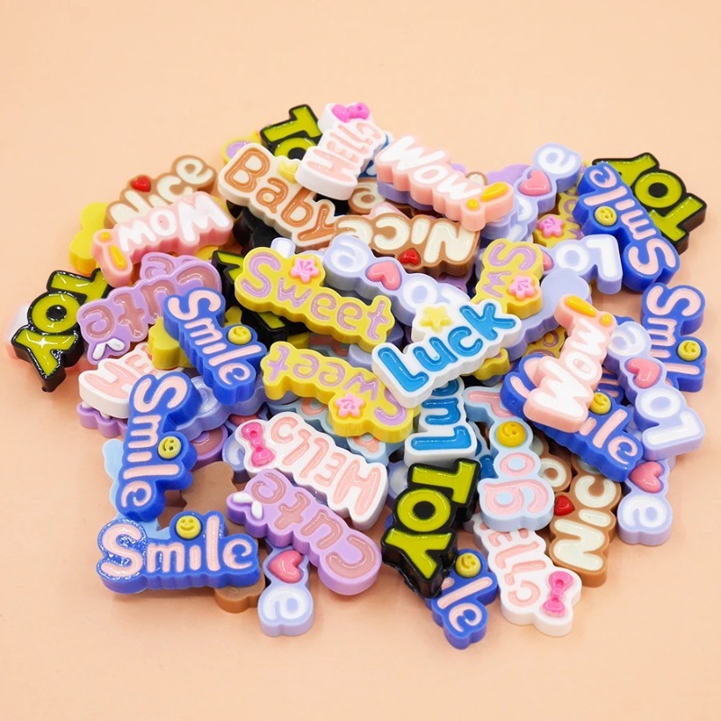 Resin Art Alphabet - 10 Stuks Schattige Platte Achterkant Wow