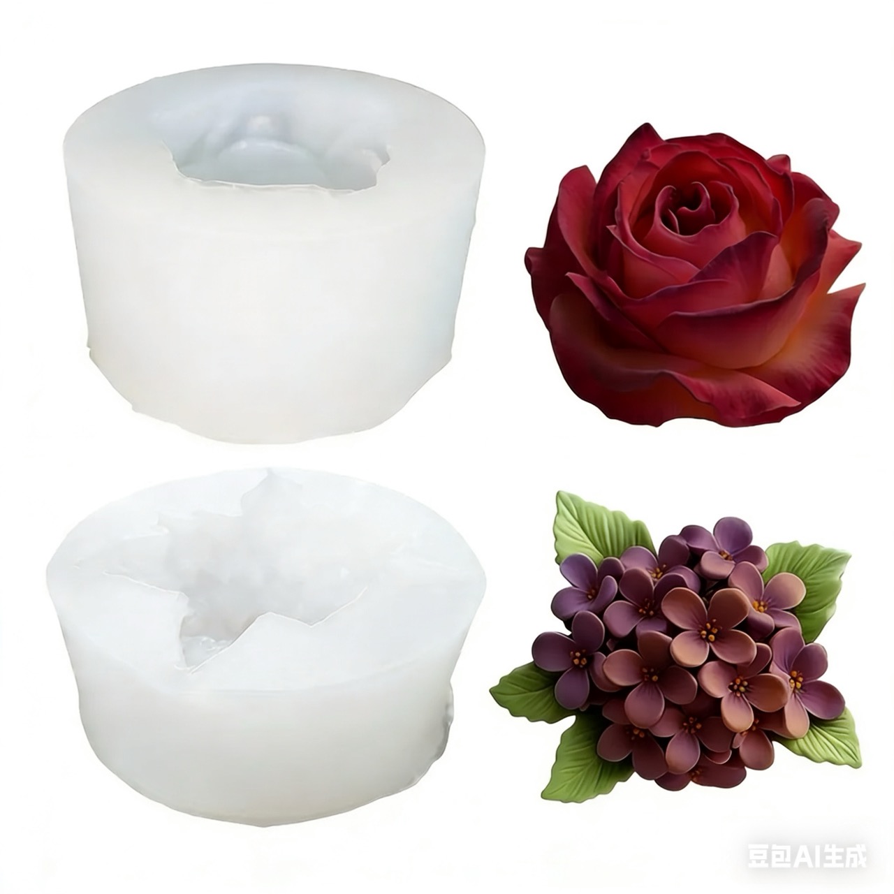 Resin Art Rose - Set van 2 3D-siliconenvormen in de