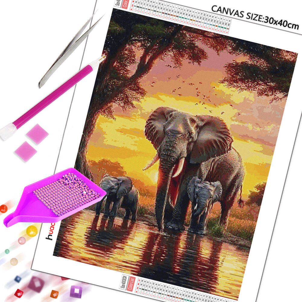 Huacan Olifant Zonsondergang L - Resin Art Wallpaper recensie en prijs