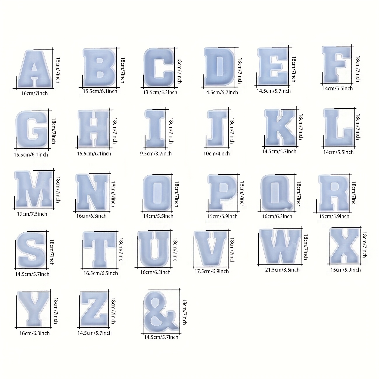 7-inch grote letterharsmal, 3D - Resin Art Alphabet recensie en prijs